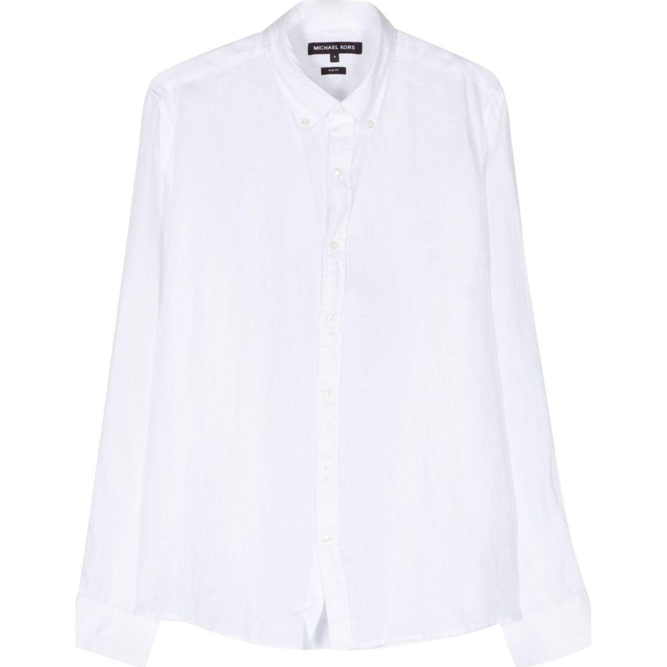 Marškiniai ilgomis rankovėmis vyrams, Balta, Long sleeve linen shirt