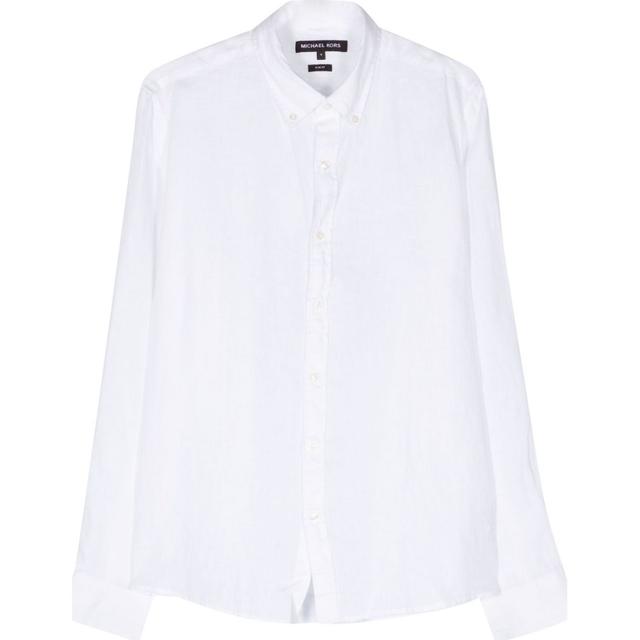 Marškiniai ilgomis rankovėmis vyrams, Balta, Long sleeve linen shirt