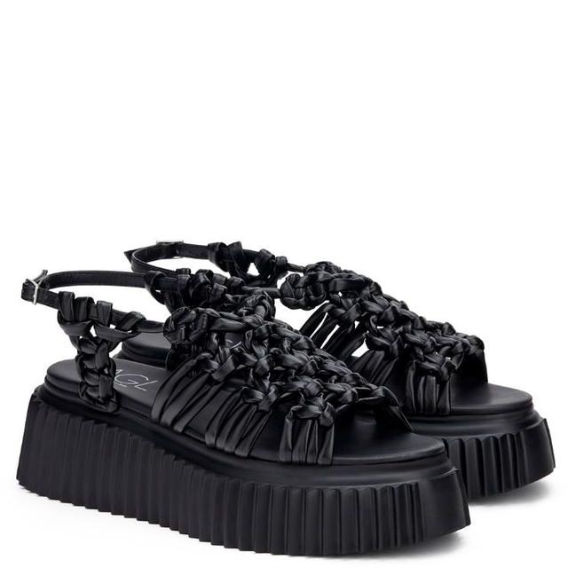Basutės moterims, Juoda, Alice flatform sandals