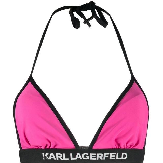 Viršutinė kostiumėlio dalis moterims, Rožinė, Triangle w/ logo elastic