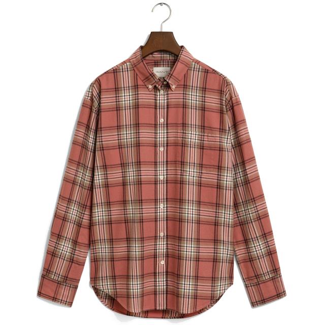 Marškiniai ilgomis rankovėmis moterims, Raudona, rel checked flannel bd shirt