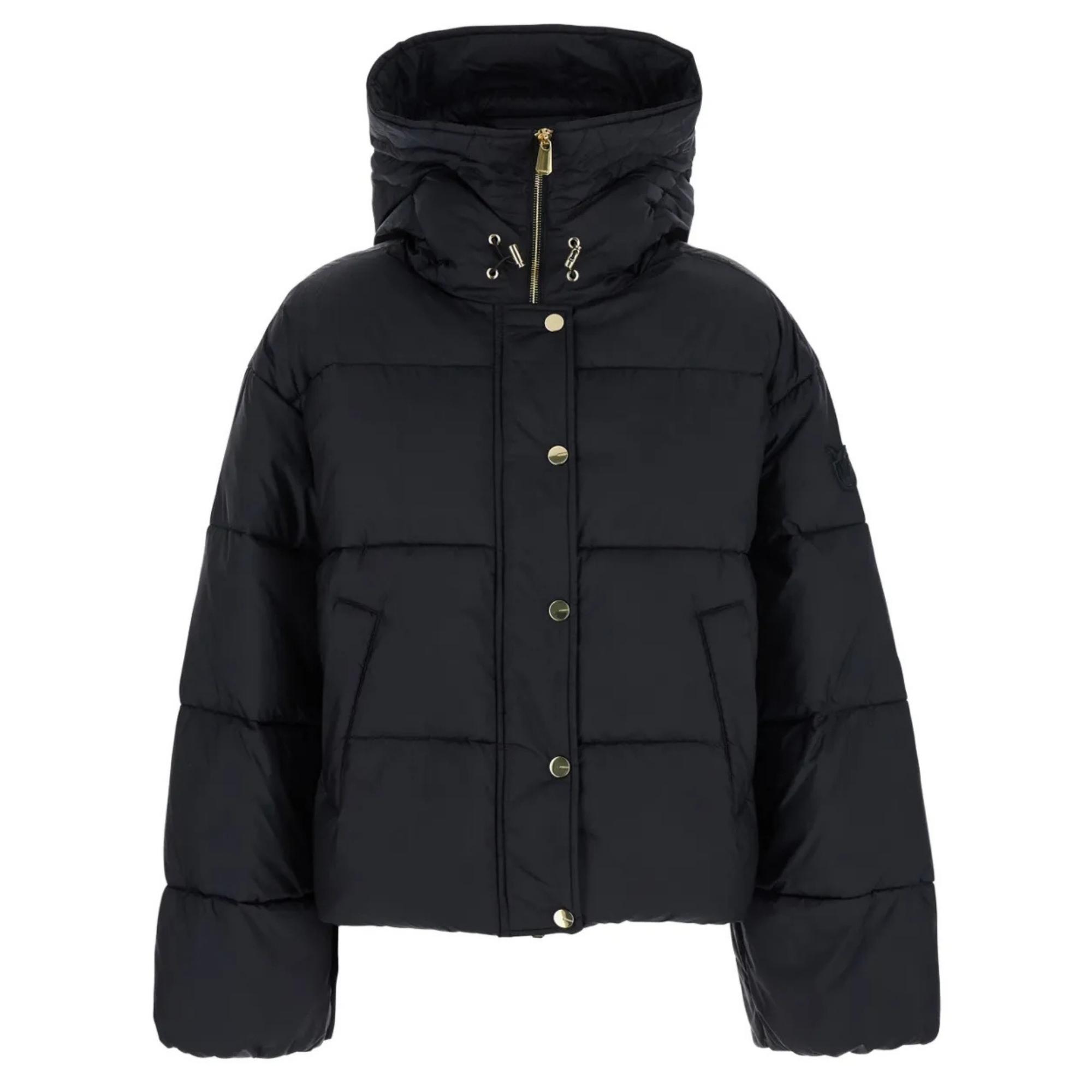 Pūkinė striukė moterims, Juoda, Impasto imbottito tela tecnica