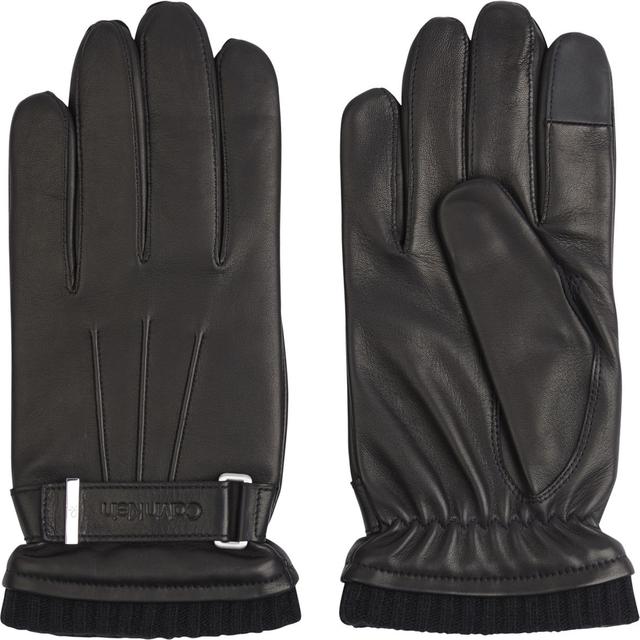 Pirštuotos pirštinės vyrams, Juoda, LEATHER RIVET GLOVES