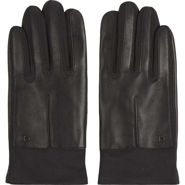 Pirštuotos pirštinės vyrams, Juoda, Leather neoprene gloves