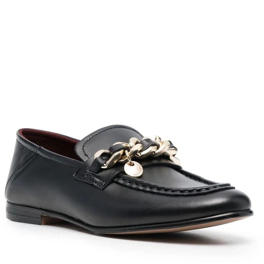 Loaferiai moterims, Juoda, CHAIN LOAFER