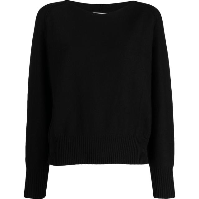 Megztinis moterims, Juoda, L/s seamed shoulder sweater