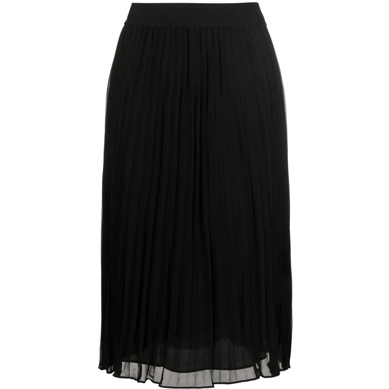 Maxi sijonas moterims, Juoda, Pull on pleated maxi skirt