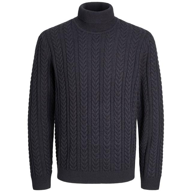 Megztinis su kaklu vyrams, Mėlyna, Blusean knit cable roll neck