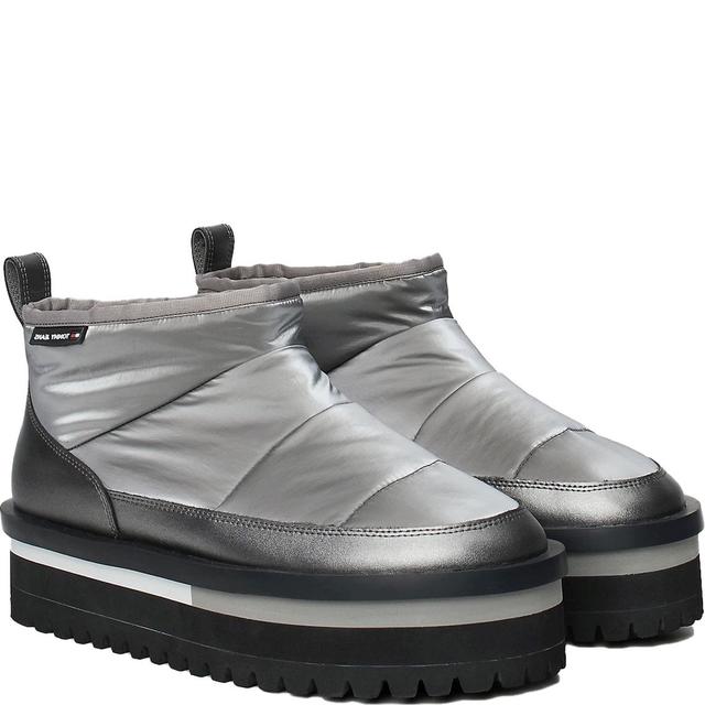Pašiltinti aulinukai moterims, Sidabrinė, Flatform boot