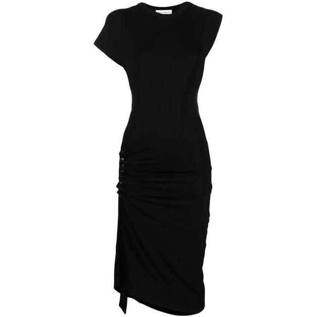 Midi suknelė moterims, Juoda, Short sleeve midi dress