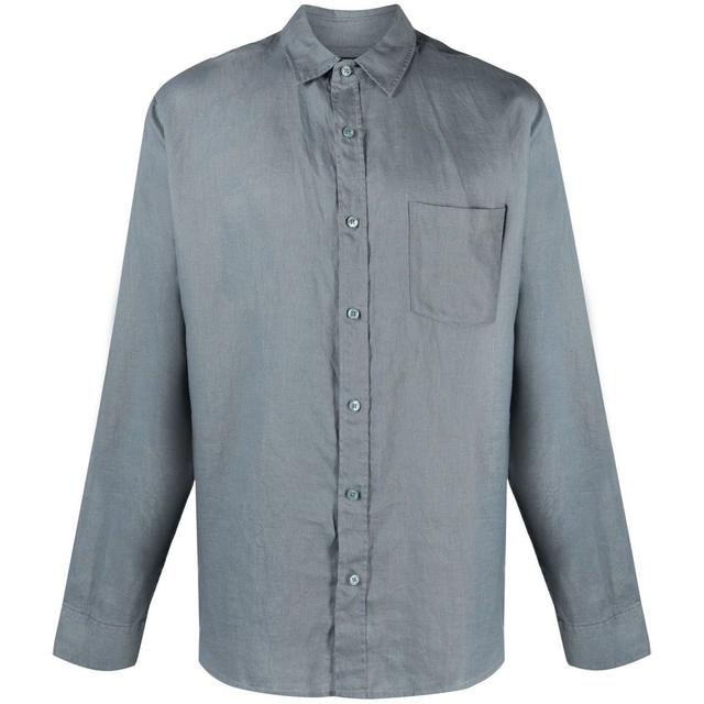 Marškiniai ilgomis rankovėmis vyrams, Pilka, Linen long sleeve shirt