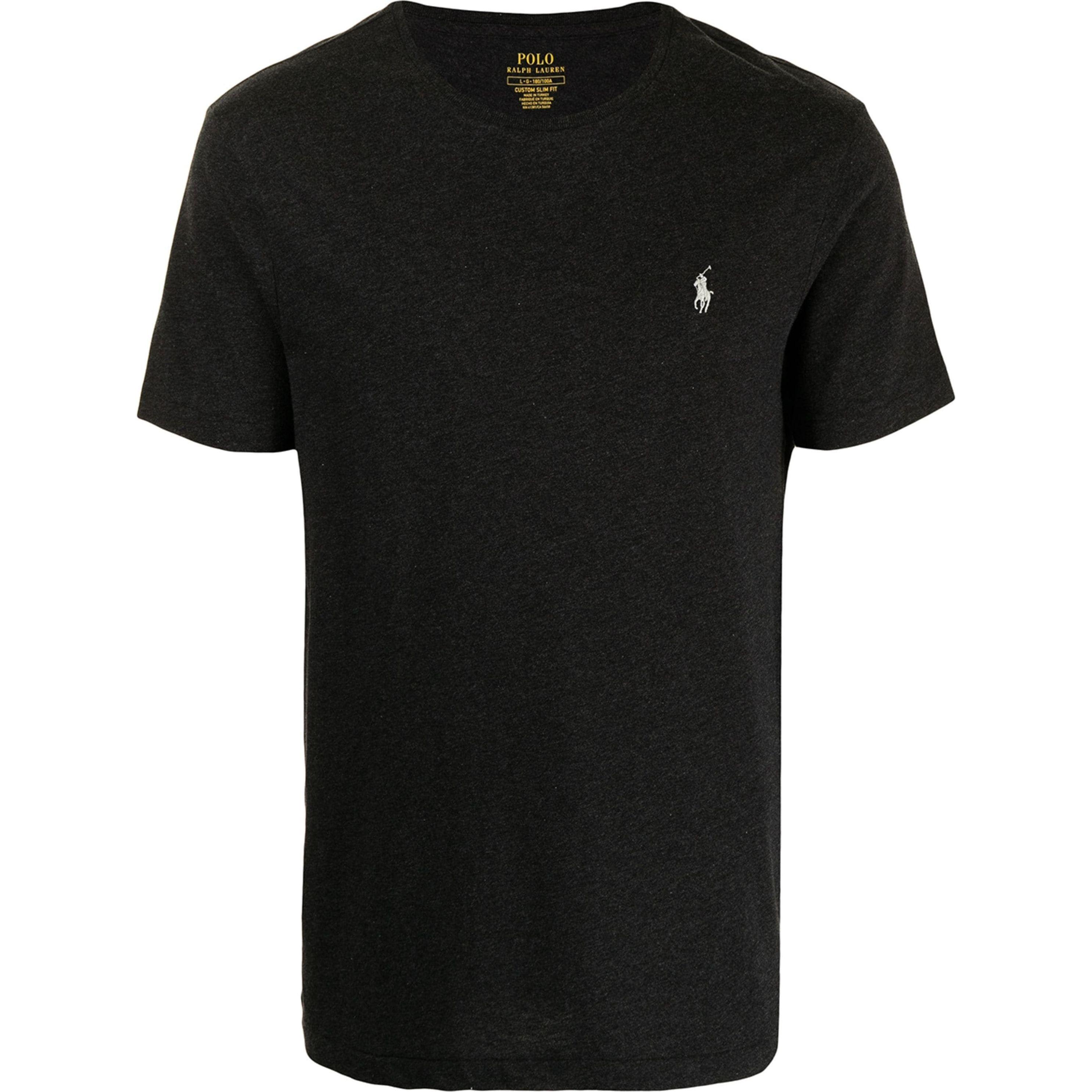 Marškinėliai vyrams, Juoda, Slim jersey crewneck t-shirt