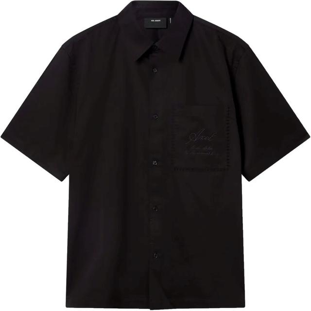 Marškiniai ilgomis rankovėmis vyrams, Juoda, Stitch embroidered shirt