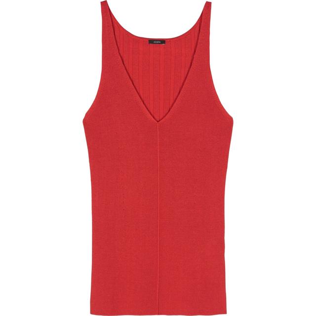 Marškiniai be rankovių moterims, Raudona, Tank satiny rib
