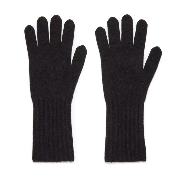 Pirštuotos pirštinės moterims, Juoda, Boiled cashmere knit glove