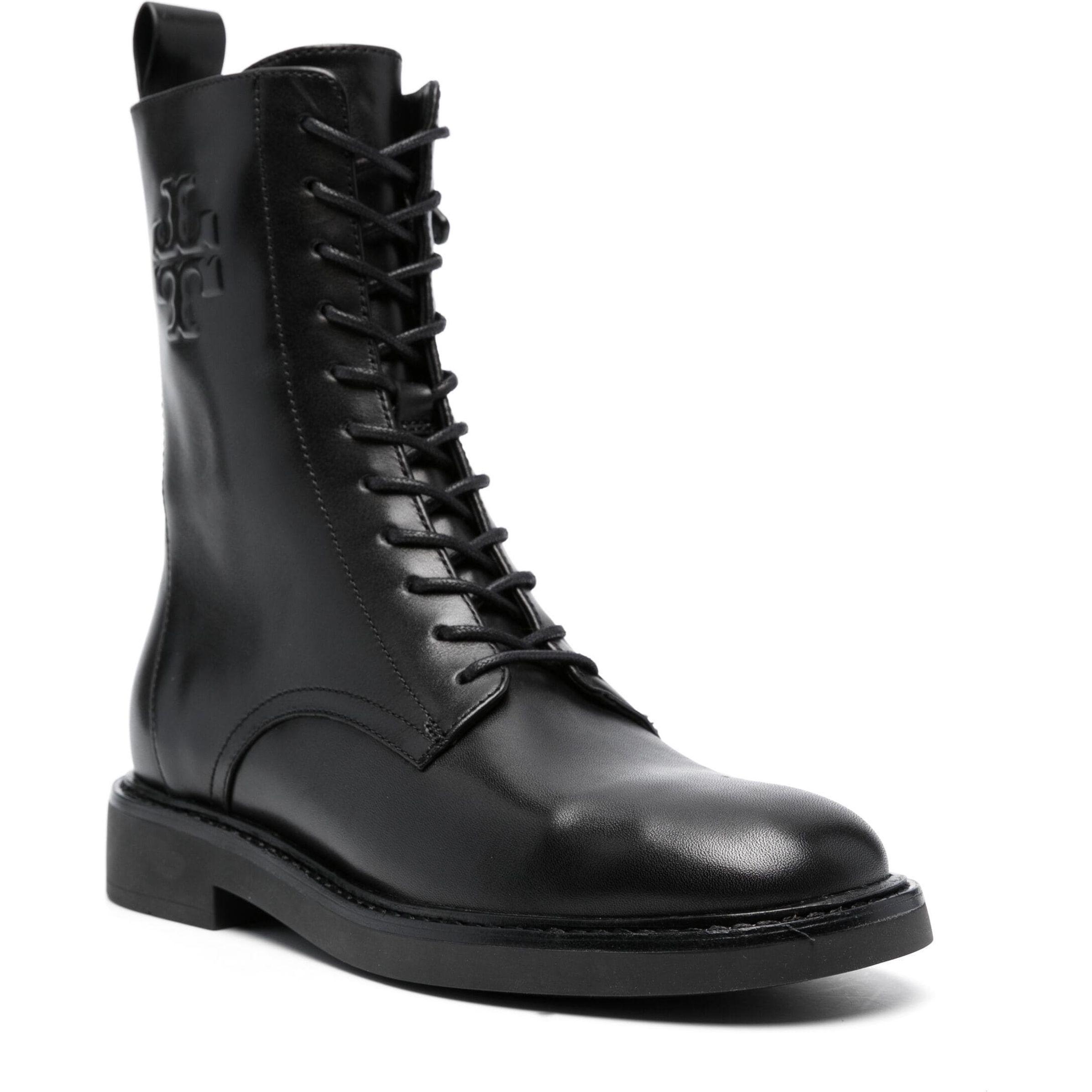 Aulinukai moterims, Juoda, Double t combat boot