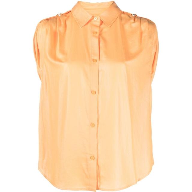 Palaidinės moterims, Oranžinė, Roll tab blouse