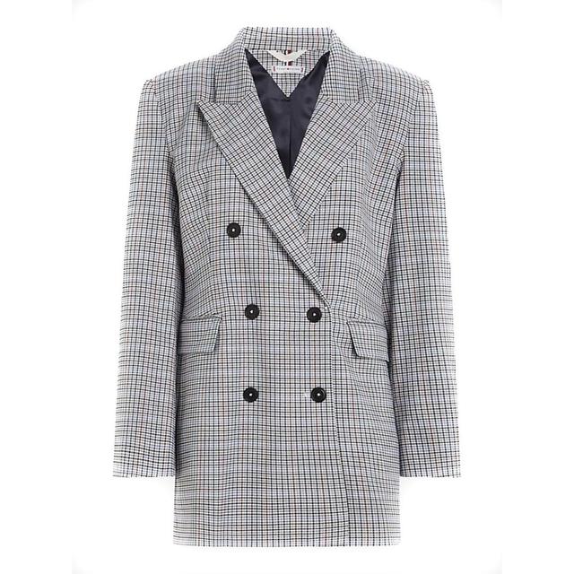 Švarkas moterims, Mėlyna, Small check relaxed db blazer