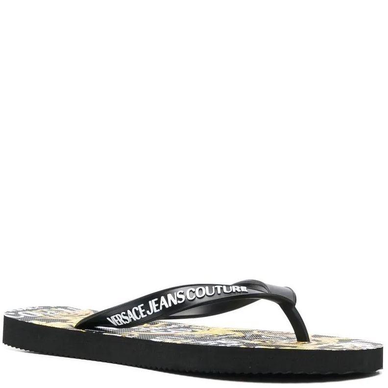 Pliažo šlepetės per pirštą moterims, BLACK/GOLD, Fondo flip-flops