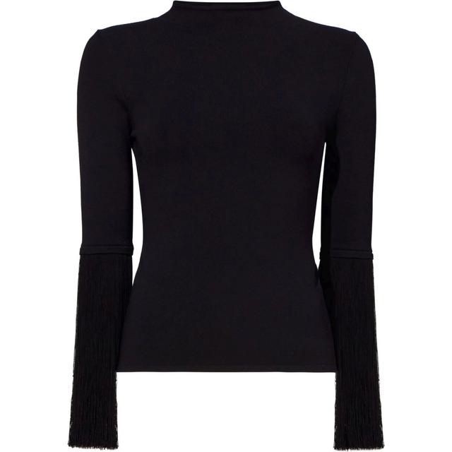 Megztinis moterims, Juoda, Matte viscose knit sweater