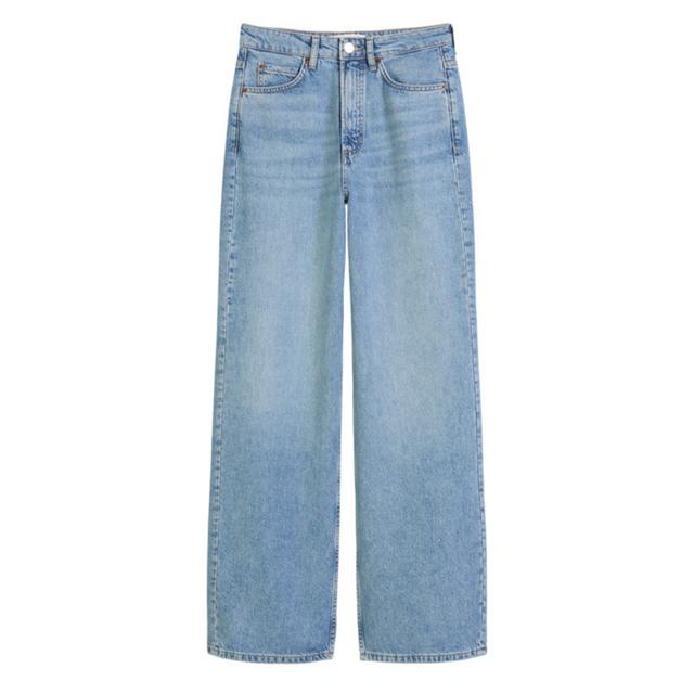 Platūs džinsai moterims, Mėlyna, M08907812149 Wide leg