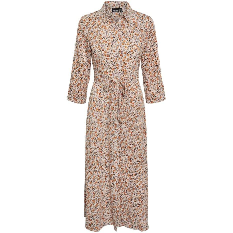 Midi suknelė moterims, Raudona, PCAURA 3/4 ANKLE DRES