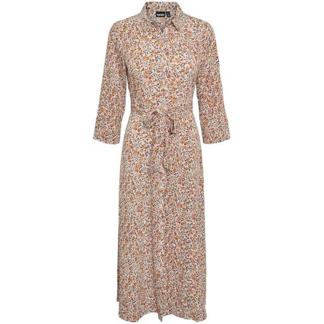 Midi suknelė moterims, Raudona, PCAURA 3/4 ANKLE DRES