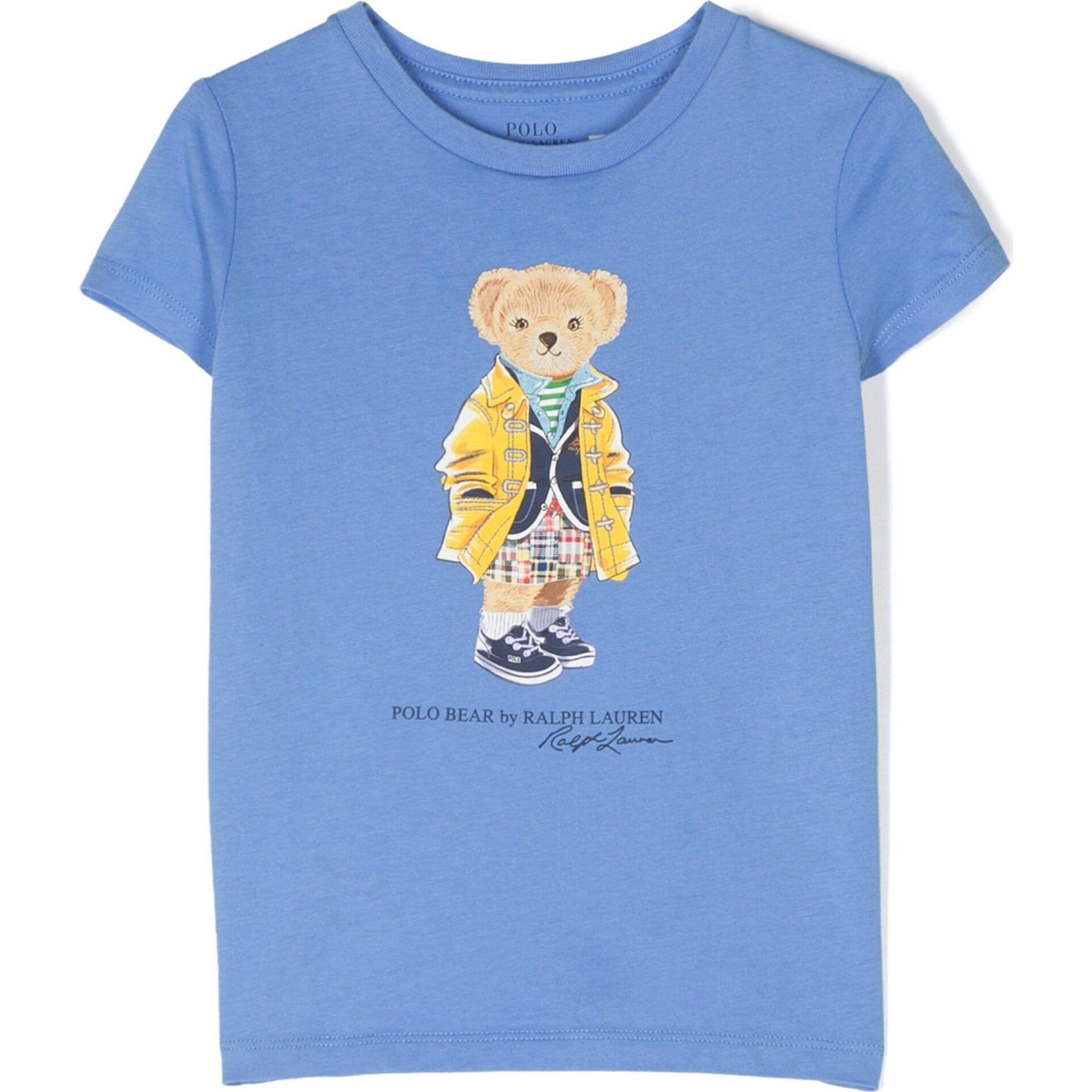 Marškinėliai trump. rankovėmis mergaitėms, Mėlyna, Polo bear t-shirt  (2-6x)