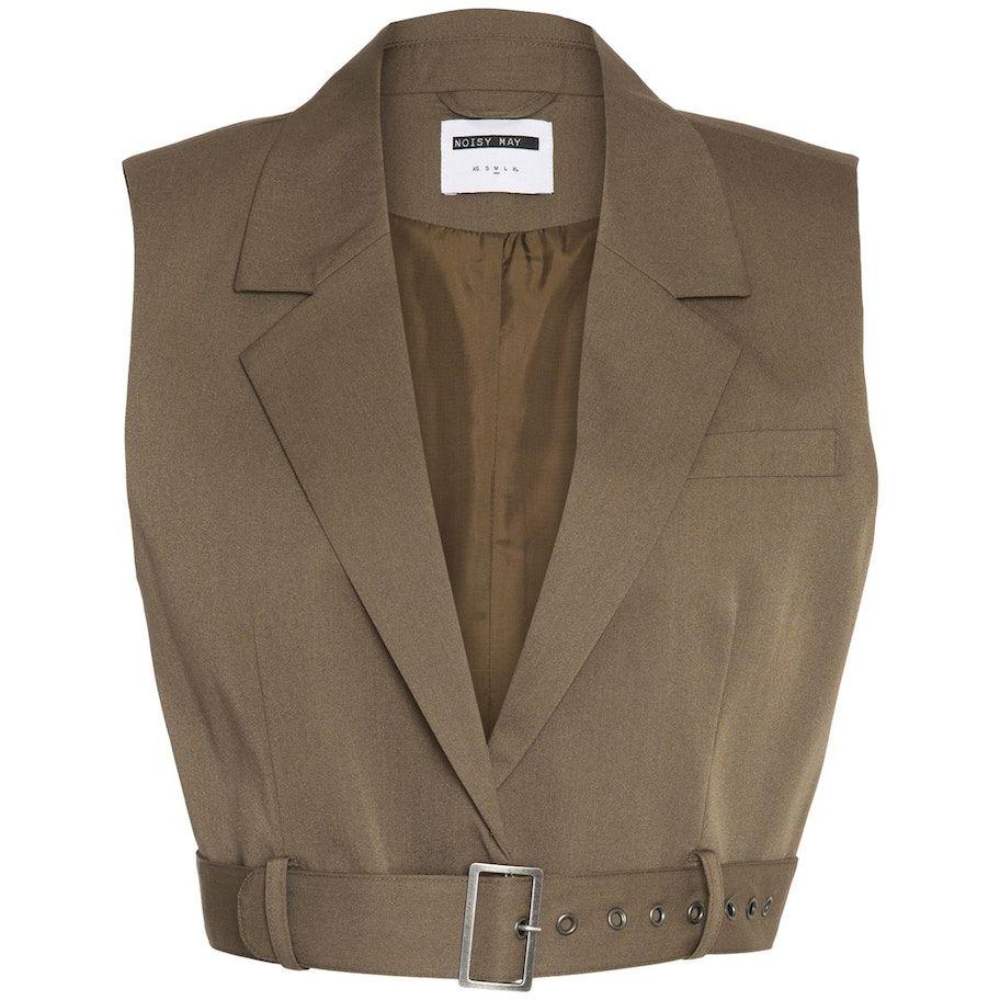 Paltas moterims, Žalia, NMTHEA S/L BELTED VES