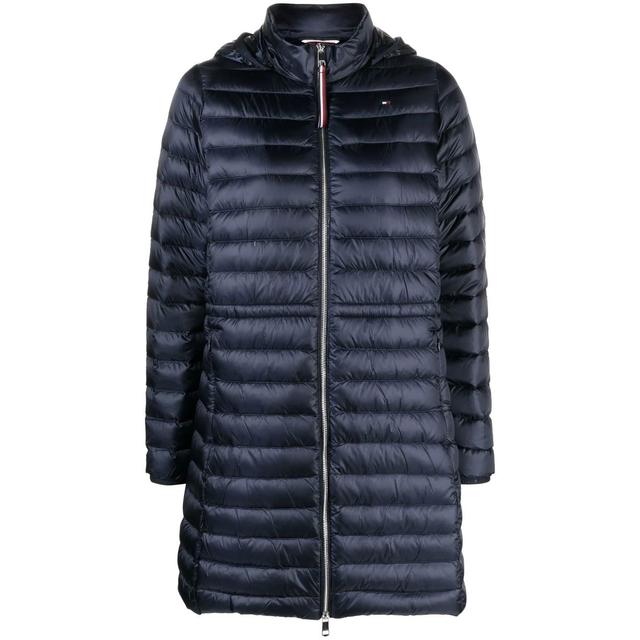 Pūkinis paltas moterims, Mėlyna, Feminine low down coat