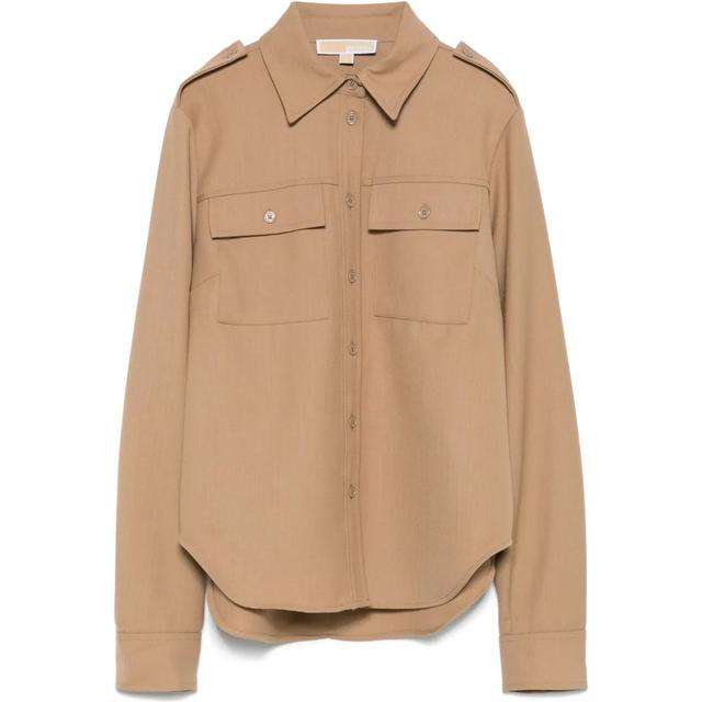 Marškiniai ilgomis rankovėmis moterims, Ruda, Fitted army shirt