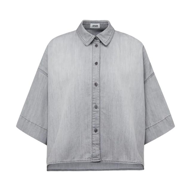 Marškiniai trump. rankovėmis moterims, Pilka, Shirts