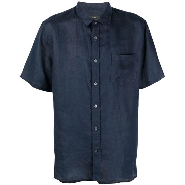 Marškiniai trump. rankovėmis vyrams, Mėlyna, Linen short sleeve shirt