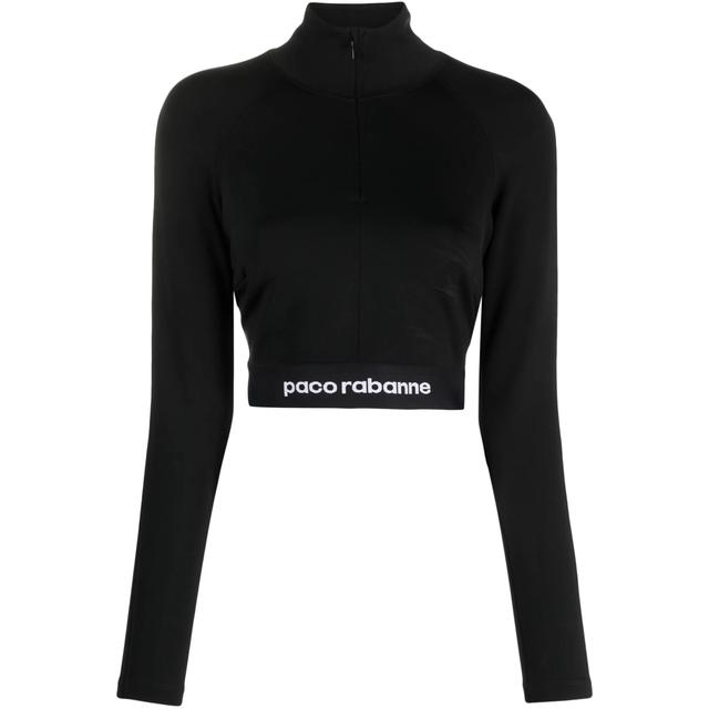 Trumpinti marškinėliai moterims, Juoda, Crop top