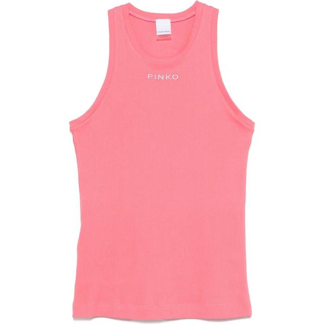 Marškiniai be rankovių moterims, Rožinė, Logo-lettering tank top