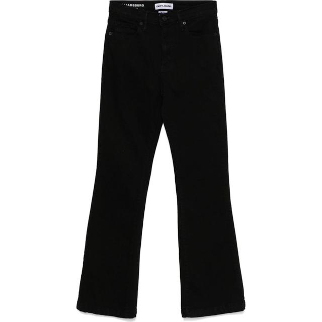 Platūs džinsai moterims, Žalia, High rise flare