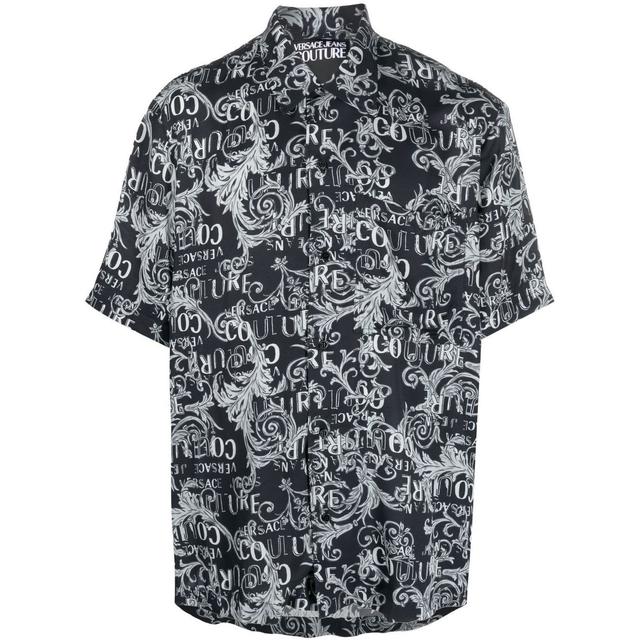 Marškiniai trump. rankovėmis vyrams, Pilka, Print logo baroque shirts