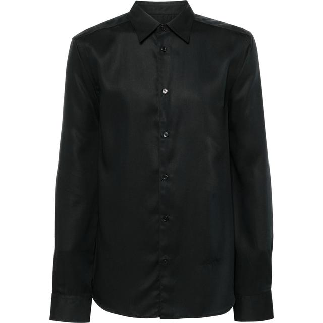 Marškiniai ilgomis rankovėmis vyrams, Juoda, Slim ls comfort tencel shirt