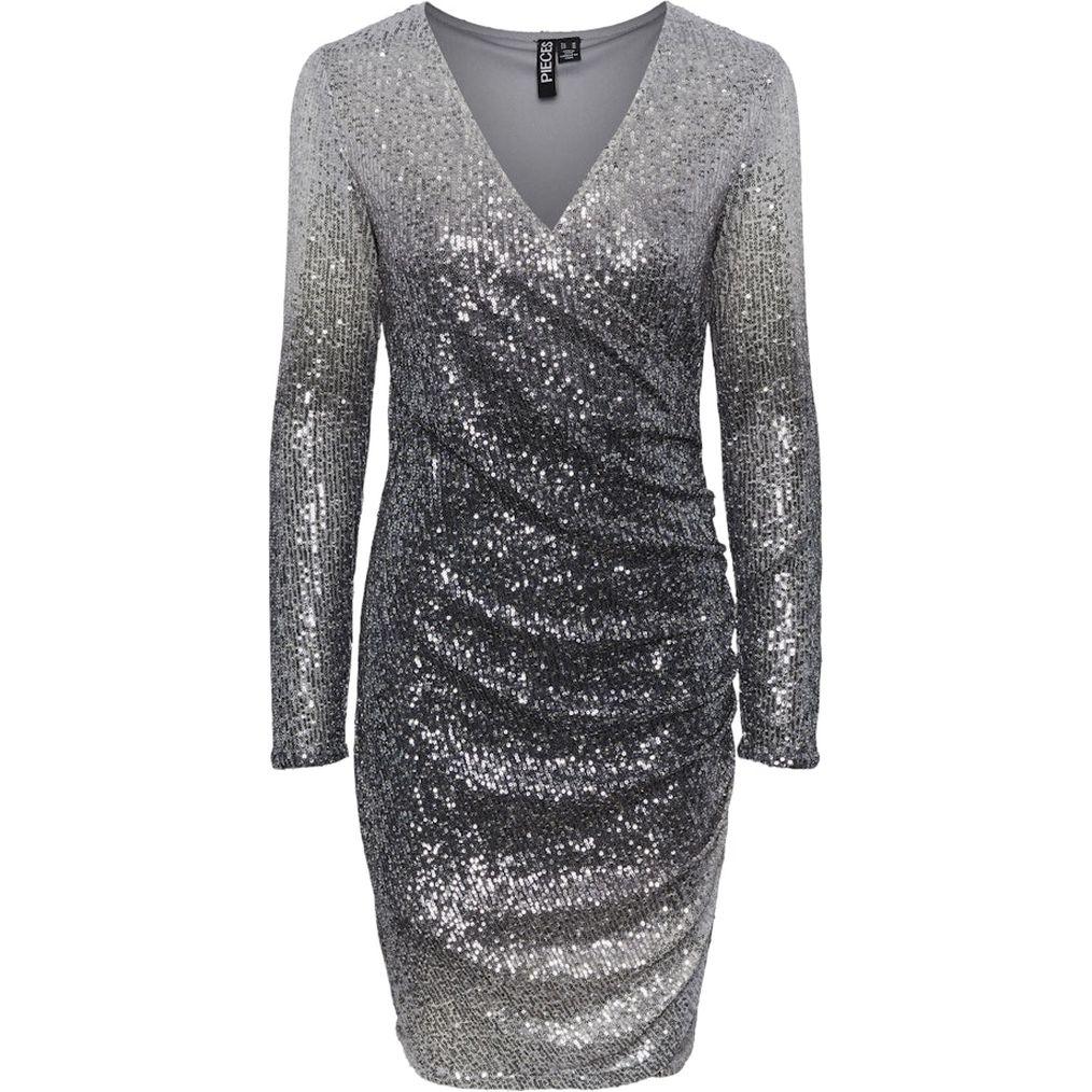 Mini suknelė moterims, Pilka, PCDELPHIA LS NEW WRA