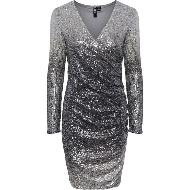 Mini suknelė moterims, Pilka, PCDELPHIA LS NEW WRA