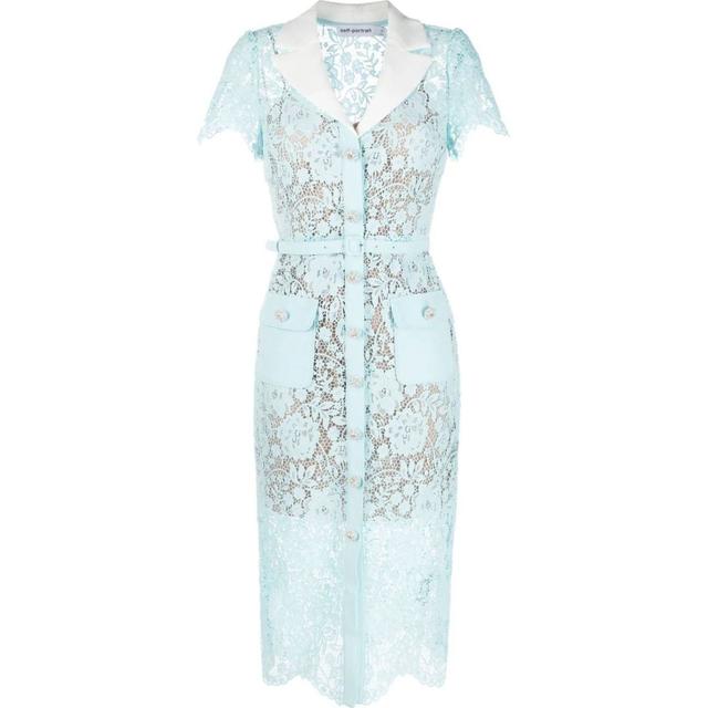 Midi suknelė moterims, Mėlyna, Blue cord lace midi dress