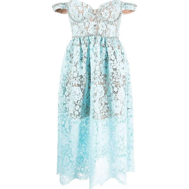 Midi suknelė moterims, Mėlyna, Cord lace diamante midi dress