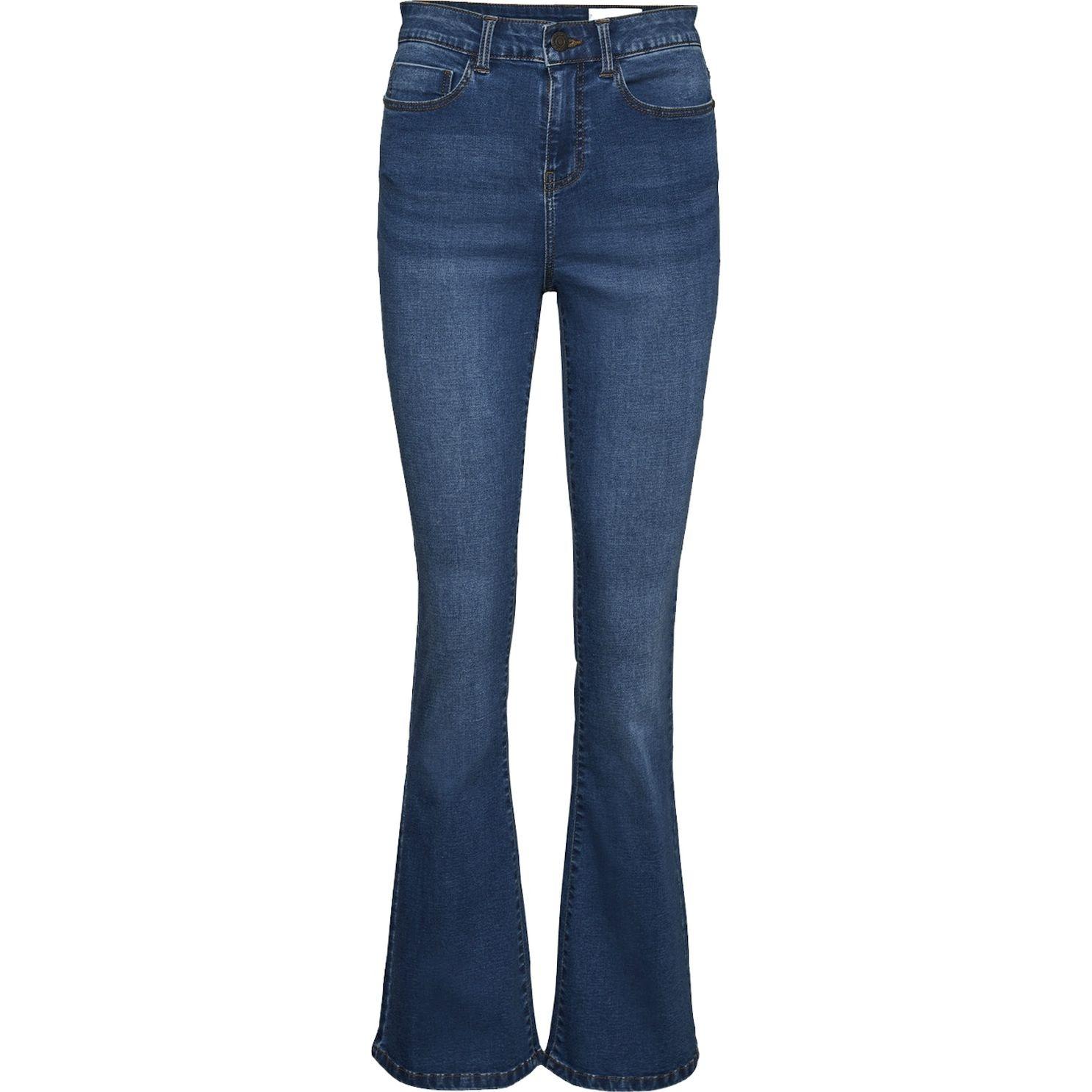 Aptempti džinsai moterims, Mėlyna, NMSALLIE HW FLARE JE