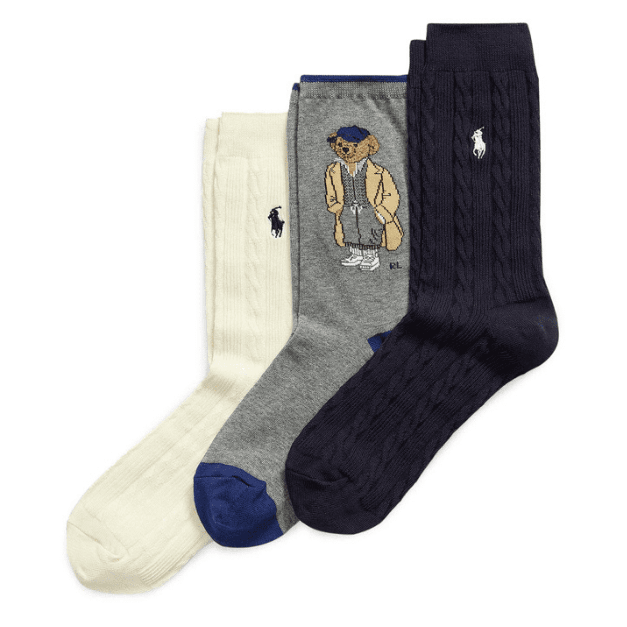 Kojinės moterims, Marga, Bear crew sock 3 pack
