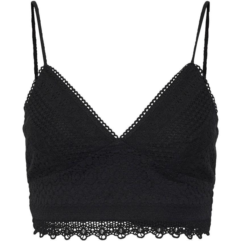 Palaidinės moterims, Juoda, VMHONEY LACE V-NECK C