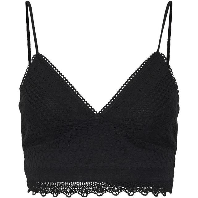 Palaidinės moterims, Juoda, VMHONEY LACE V-NECK C