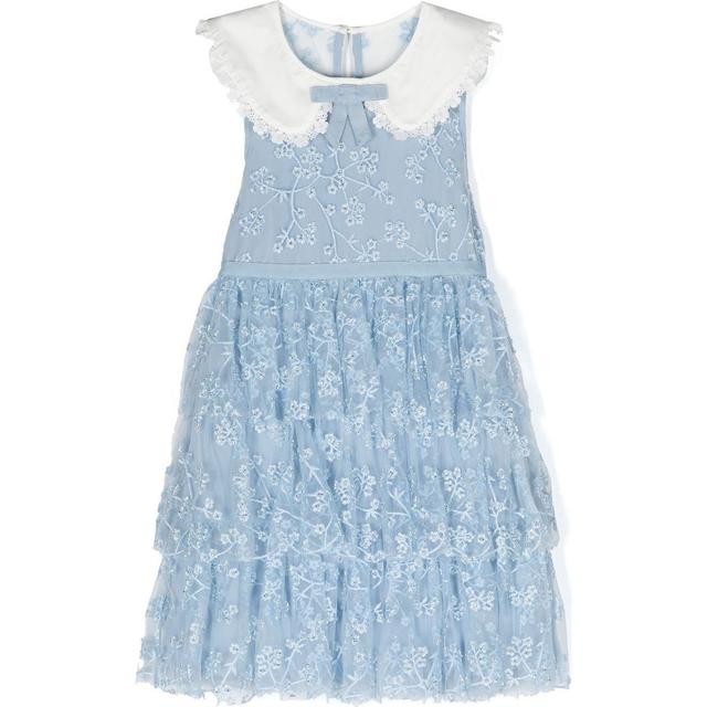 Midi suknelė mergaitėms, Mėlyna, Blue beaded tiered midi dress