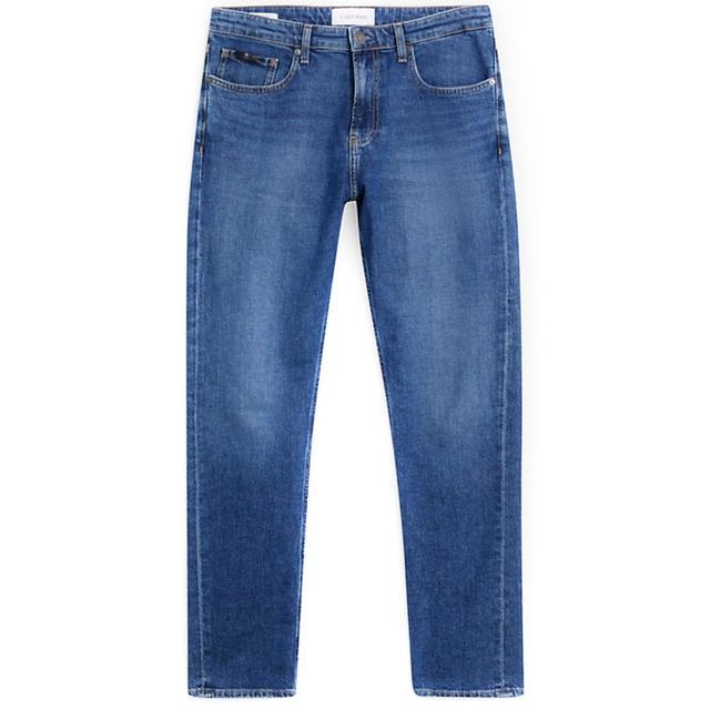 Tiesūs džinsai -vyrams, Mėlyna, Regular cropped mid blue jeans