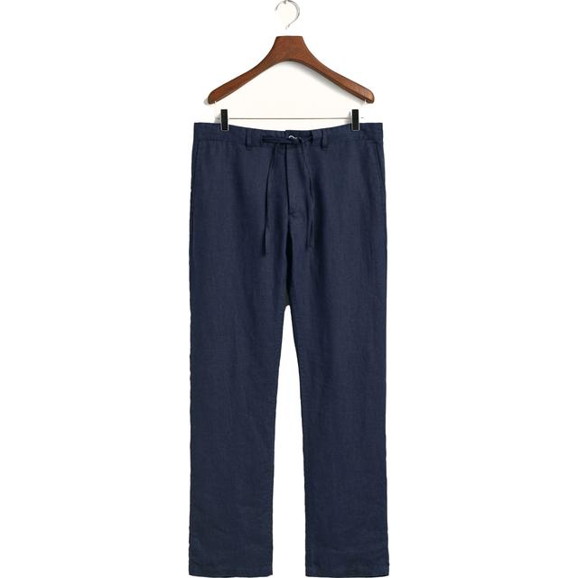 Kelnės vyrams, Mėlyna, RELAXED LINEN DS PANTS