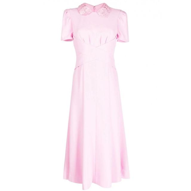 Midi suknelė moterims, Rožinė, Pink heavy crepe midi dress